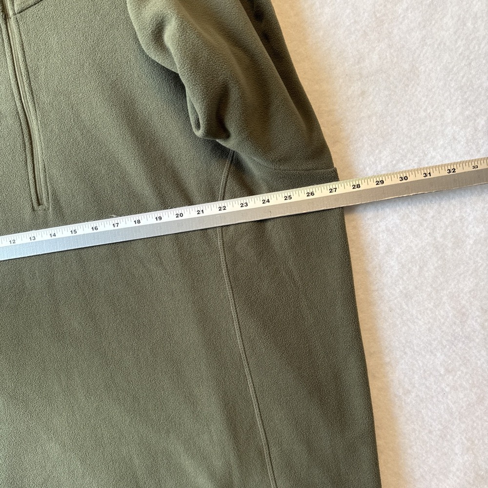 Lands End Fleece 1/4 Zip Pullover Olive Green Jacket 3X Gorpcore Outdoor Comfy - Picture 6 of 11